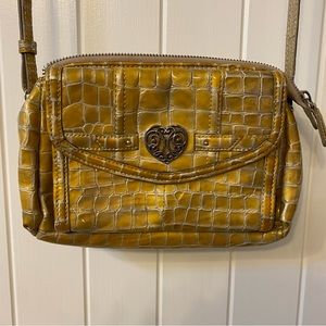 🤎 VINTAGE 🤎Brighton Womens Leather Croc embossed Crossbody Purse